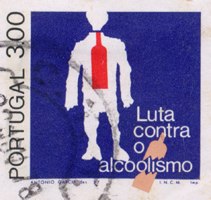 Sello portugu�s sobre lucha contra el alcoholismo